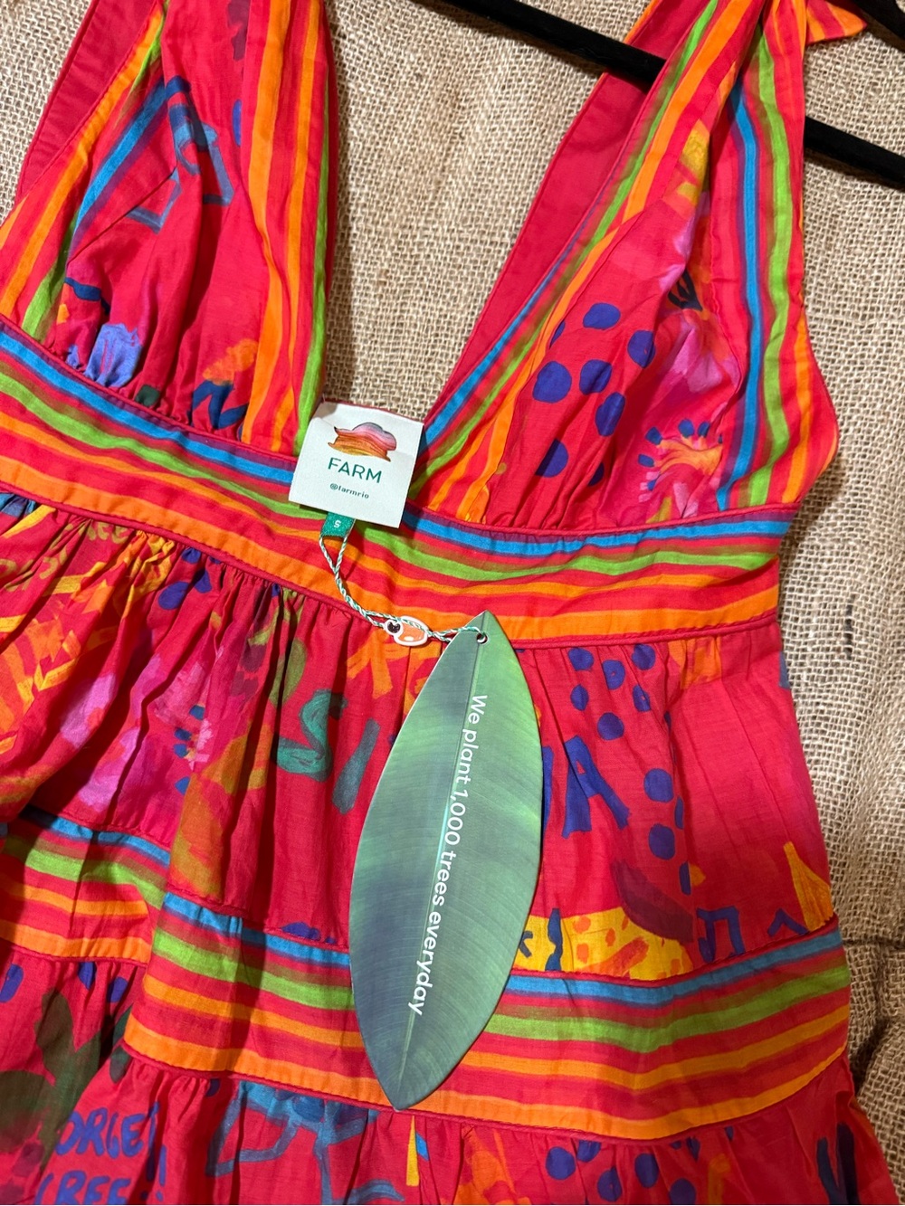 Farm Rio Red Good Vibes Mini Dress - Picture 2 of 10